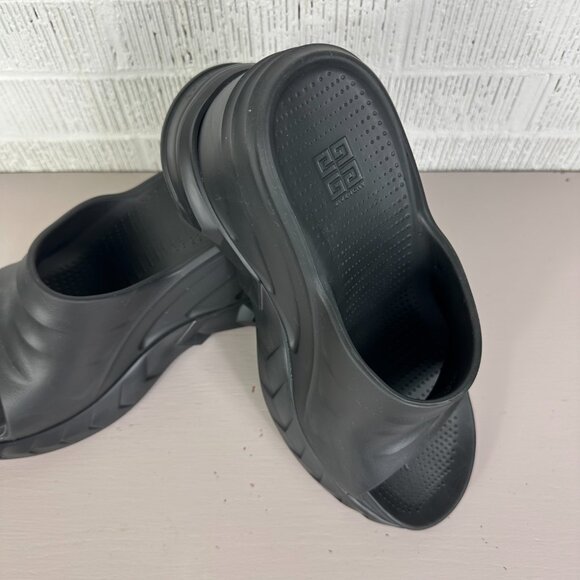 Givenchy Marshmallow Platform Wedge Mules Sandals Slide Size 40/10 Black Italy - Picture 9 of 12